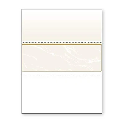 Image of DocuGard Gold Marble Middle Check, 8.5 x 11 Inches, 24 lb, 500 Sheets, 1 Check Per Sheet (04513)