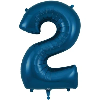 Image of 34&quot; Navy Number 2 Foil Balloon
