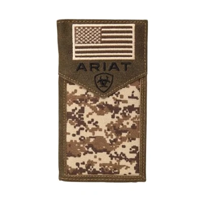 Image of ARIAT Men&#039;s Patriot Digital Camo Rodeo Wallet, Brown