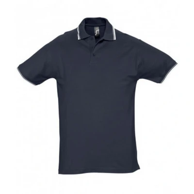 Image of SOLS Mens Practice Tipped Pique Short Sleeve Polo Shirt (Navy/White) Cotton Size Small