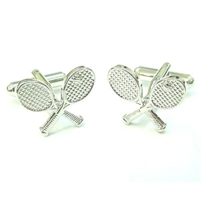 Image of Silver Tennis Racket Cufflinks Cuff Links