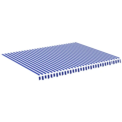 Image of vidaXL Replacement Fabric for Awning Blue and White 4.5x3.5 m