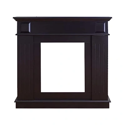 Image of Rebecca Mobili Decorative Frame Fireplace, decoration Black Mantelpiece, Wooden, Modern Style, for Living Room Dimensions 101 x 109 26 cm (HxWxD) RE6368