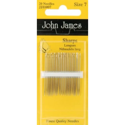 Image of Colonial Needle Sharps Hand Needles Size 7, White, Iron, 20/Pkg
