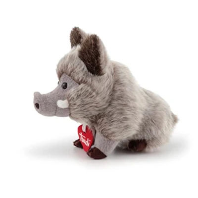 Image of Trudi 51283 Ni Approx. 17 cm, Size XS, Fluffy Stuffed Soft Materials, Plush Loving Details, Washable, Cuddly Toy for Children and Babies, Wild Boar Brown, ca. 8 x 14 cm