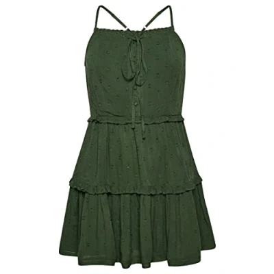 Image of Superdry Women&#039;s Vintage Broderie CAMI Dress Casual, Thyme, S