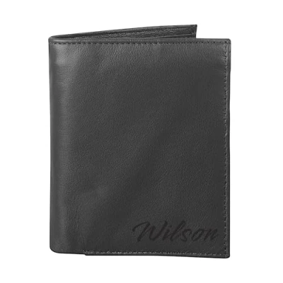 Image of RAS WALLETS Mens Card Security RFID Blocking Trifold Leather Wallet 503 (Black)