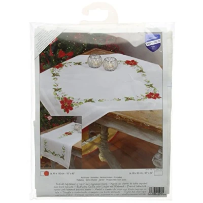 Image of Vervaco Embroidery: Runner: Poinsettia, 100% Cotton, Multi Colour, 40 x 19 20 cm