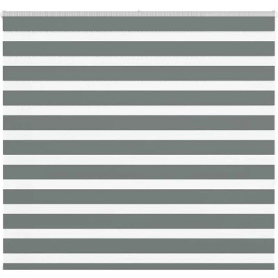 Image of vidaXL Zebra Blind Dark Grey 155x150 cm Fabric Width 150.9 Polyester