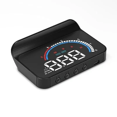 Image of AMROOLOO Car HUD Head Up Display, OBD2 &amp; GPS Dual Modes HUD, Speedometer, KM/H and MPH, Compatible with All Cars