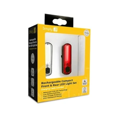 Image of 5x Simply Rechargeable Compact Front and Rear Bike Lights CC027