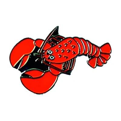 Image of Metal Enamel Pin Badge Brooch Red Lobster (Nemo : Jaques Larry Sebastian)