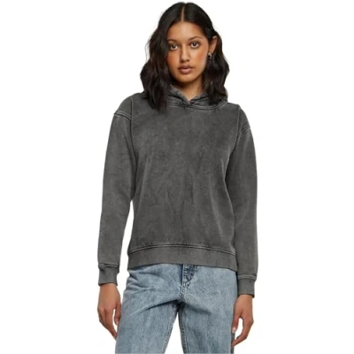 Image of Urban Classics Women&#039;s Tb6029 ladies Stone Washed Hoody Hooded Sweatshirt, Black, M