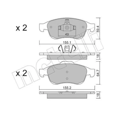 Image of 1623816280 Brake pad set METELLI 22 0817 0 excl. wear warning contact RENAULT: Captur, MEGANE 3, 3 Grandtour, DACIA: Duster II, Off Road