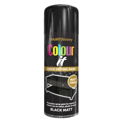 Image of AlezyB 3 x Black Matt 400ml All Purpose Spray Paint Use on Metal, Wood, Plastic and Multipurpose Aerosol Professional Quality Perfect Finish, for Interior Exterior Excellent Coverage