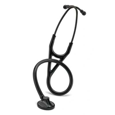 Image of 3M Littmann Master Cardiology Stethoscope, Black Plated Chestpiece and Eartubes, Tube, 27 inch, 2161