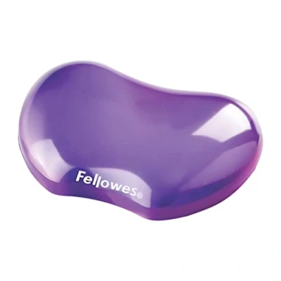 Image of Fellowes Wrist Rest Crystals Gel with Non Slip Rubber Base Ergonomic Mouse Mat Support, Keyboard for Computer, Laptop, Home Office Use Black