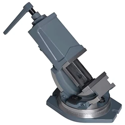 Image of vidaXL 2 Axis Tilting Vice 100 mm Solid Cast Iron Construction, Hardened Jaws, Adjustable 0 90 Inclination, Ideal for Drilling, Welding, Milling