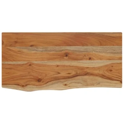 Image of vidaXL Solid Acacia Wood Wall Shelf 40x20x2.5 cm Rectangular with Live Edge Design for Living Room, Office, or Study Room