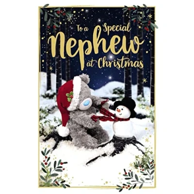Image of Me To You Bear 3D Holographic Nephew Christmas Card