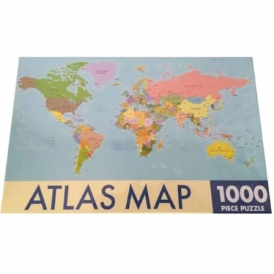 Image of Robert Frederick Jigsaw 1000 Piece Rectangular Modern, Cardboard, World Map, 29.7 x 21 4 cm