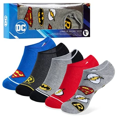 Image of DC Comics Boys Liner Socks, Invisible No Show Stretchy Socks Gifts (Multi, 11.5 3 UK)