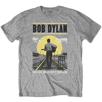 Image of Bob Dylan &#039;Slow Train&#039; T Shirt (Medium) Grey