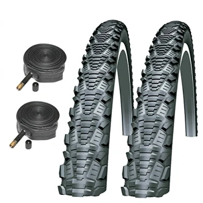 Image of Schwalbe CX Comp 700 x 35c Bike Tyres with Schrader Tubes (Pair)