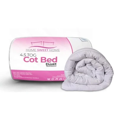 Image of Home Sweet UK Toddler Cot Bed Duvet 100% Microfiber Anti Allergy 4.5 Tog Junior Baby Duvet(120x150cm) Machine Washable Soft Touch Bedding