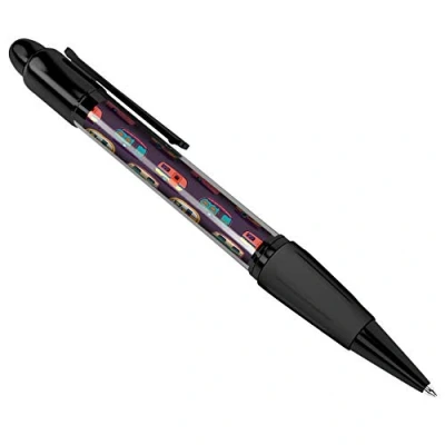 Image of 1 x Fun Caravans Holidays Camping Colours Black Ballpoint Pen Student Gift#3172
