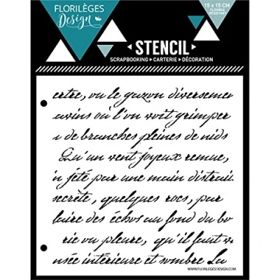 Image of Florilèges fds11606 Design Text Stencil Manuscript White Plastic 15 x 0 cm, 1