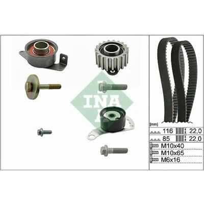 Image of 1E0712205, 1E0712700A, 1E0712700B, 1E0712720, 1E0713823 Timing belt kit INA 530 0104 10 116 FORD: ESCORT Classic Hatchback, 7, MONDEO 2