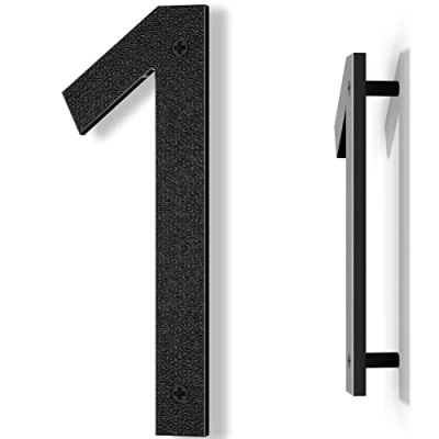 Image of Yafimea 8 Inch Large House Numbers, Black Front Door Abs Plastic Floating Gate Numbers (1)