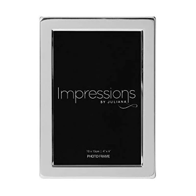 Image of Silver Plated Flat Edge Picture Photo Frame 4&quot; x 6&quot;