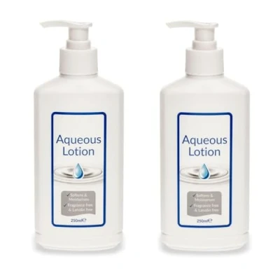 Image of ZOPPER 2 x Aqueous Cream Softens &amp; Moisturises Lotion Pump Dispenser Fragrance Free Lanolin With The Light, Non greasy Formulation, For Essential Skin Care 250ml