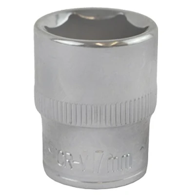 Image of 17mm 3/8&quot; Drive Shallow Metric Socket Single Hex / 6 Sided Bergen