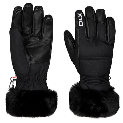 Image of DLX Womens Ski Gloves Sherpa Fleece Quilted Detail Dirin