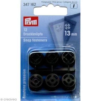 Image of Sew On Snap Fasteners Plastic 13 mm Black