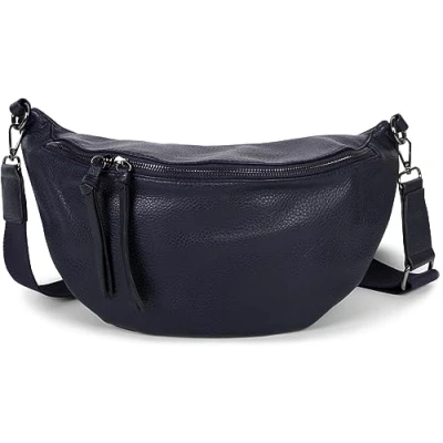 Image of styleBREAKER Women&#039;s Half Moon Crossbody shoulder Bag, detachable adjustable strap, Solid colored handbag 02012386, Colour:Midnight Blue