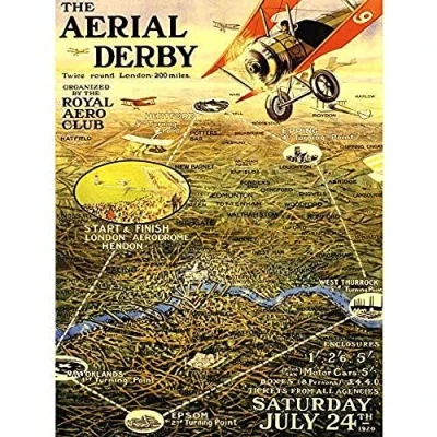 Image of Wee Blue Coo ADVERTISING EXHIBITION AIRSHOW RACE DERBY BIPLANE LONDON UK POSTER PRINT 18x24 INCH LV738