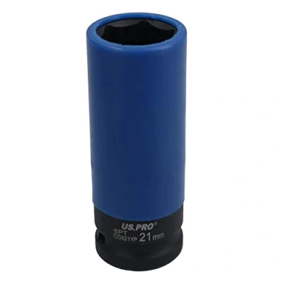 Image of 21mm Double Deep Impact Metric Alloy Wheel Nut Socket Thin Walled 1/2in Drive