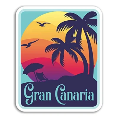 Image of 2 x 10cm Gran Canaria Vinyl Stickers Spain Fun Sticker Laptop Luggage #18200 (10cm Tall)