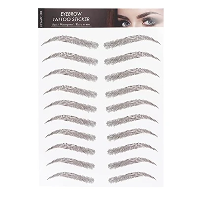 Image of Eyebrow Transfers, Tattoo Sticker Transfer for Women,Eyebrows Stickers Waterproof Long Lasting False Tattoos Peel Off Instant Women Girls Makeup(BROWN 08)
