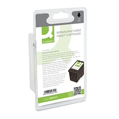 Image of Q Connect Ink for HP 56 Cartridge Black