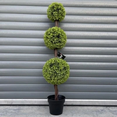 Image of Leaf Artificial Boxwood Trees, 120cm Triple Ball