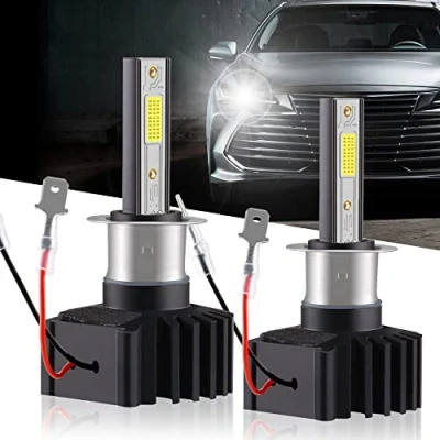 Image of Chemini H3 LED Headlight Bulb 60W 12000LM Replace for Car Conversion Kit of Halogen or Xenon High/Low Beam 6500K White(pack 2)