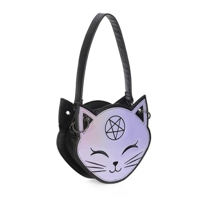 Image of Banned Pochi Cat Shoulder Bag Gothic Kawaii Crossbody Purse with Pentagram Star