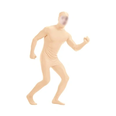 Image of lucky baby store Boys&#039; Mens Full Body Open Face Spandex Lycra Unitard Mask Zentai Costume Bodysuit (XS, nude)