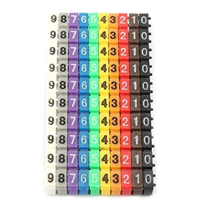Image of Wire Markers Number Labels Colorful Numbering Marker Tube with Clip On Design for Marking The Color Coded Cables