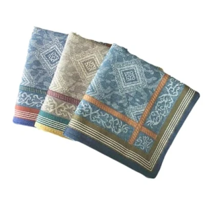 Image of FOLODA Cotton Handkerchiefs Elegant Pattern Stylish Weave Men&#039;s Handkerchief And Travel Sweat absorbing